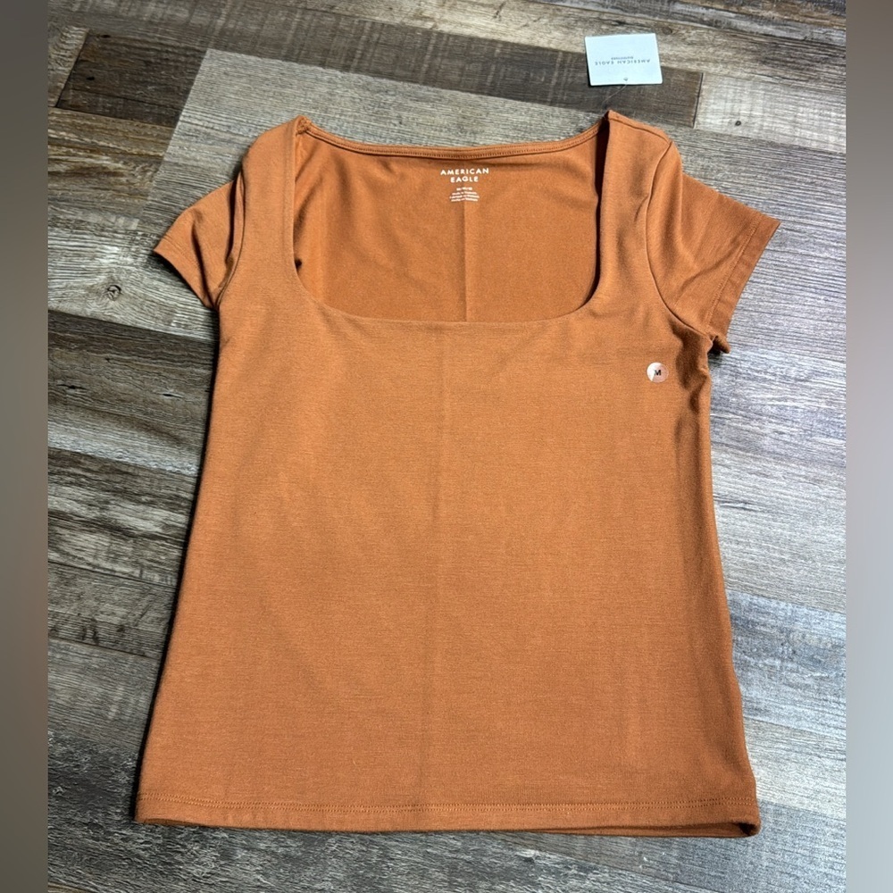 American Eagle Double-Lined Scoop Neck Top | Brown | Size Medium | NWT
